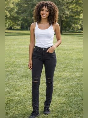 2.1 Denim Black Skinny Jeans size 26